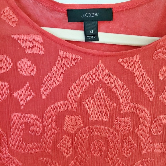J Crew Linen Embroidered Top - Picture 2 of 7
